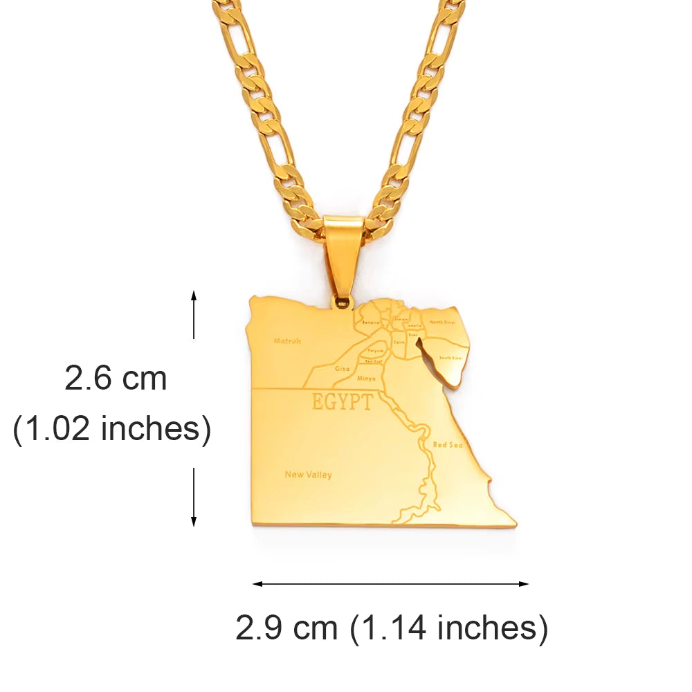 Egypt Map Pendant Necklaces