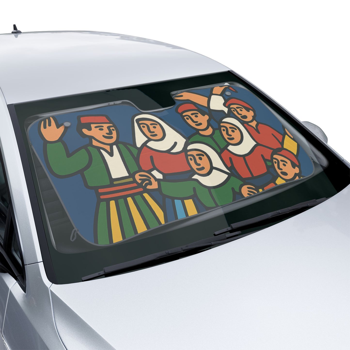 Colorful Cultural Car Sun Shades - UV Protection