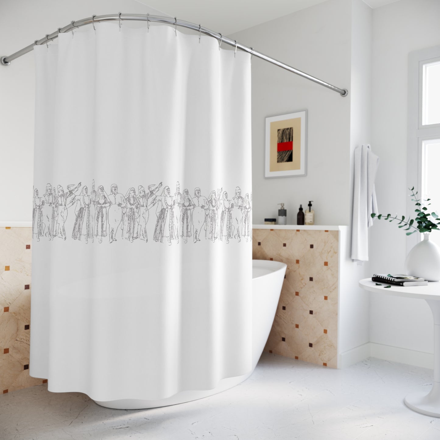 Artistic Shower Curtain with Elegant Design - Perfect for Home Decor