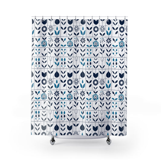 Floral Pattern Shower Curtain