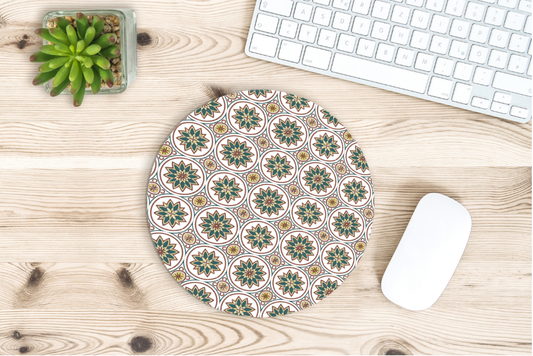 Elegant Floral PU Leather Mouse Mat - Stylish Desk Accessory for Home Office