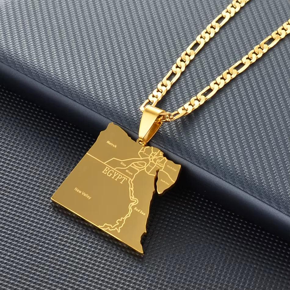 Egypt Map Pendant Necklaces