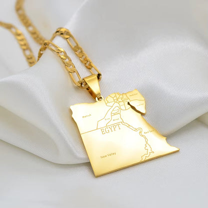 Egypt Map Pendant Necklaces