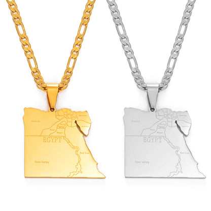 Egypt Map Pendant Necklaces
